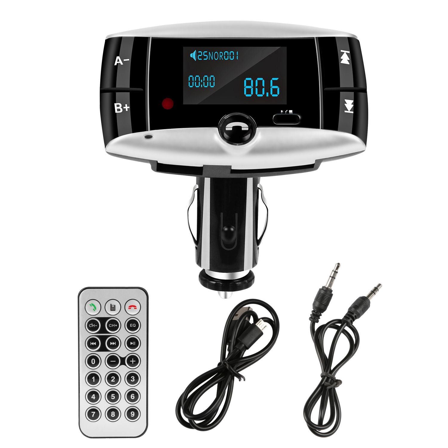 Car Wireless FM Transmitter USB Charger Hands-free Call MP3 Player SD Card Reading Aux-in LED Display - Discount Msrp 