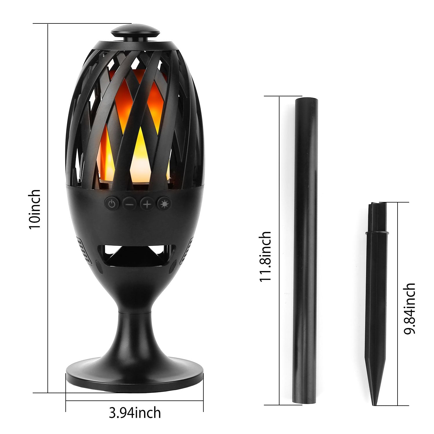 LED Flame Speakers Torch Wireless Speaker Waterproof Stereo Bass Speaker Outdoor Light-Up Speaker Atmosphere LED Flickers Night Light Patio Stake Lights/Lantern for Party Camping - Discount Msrp 