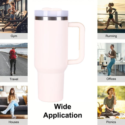 40oz V2 large capacity tumbler, With Handle And Straw Lid, Insulated Reusable Stainless Steel Water Bottles Travel Mug Coffee Cup car cup water cup For Men Women Outdoor Camping Driving, gift - Discount Msrp 