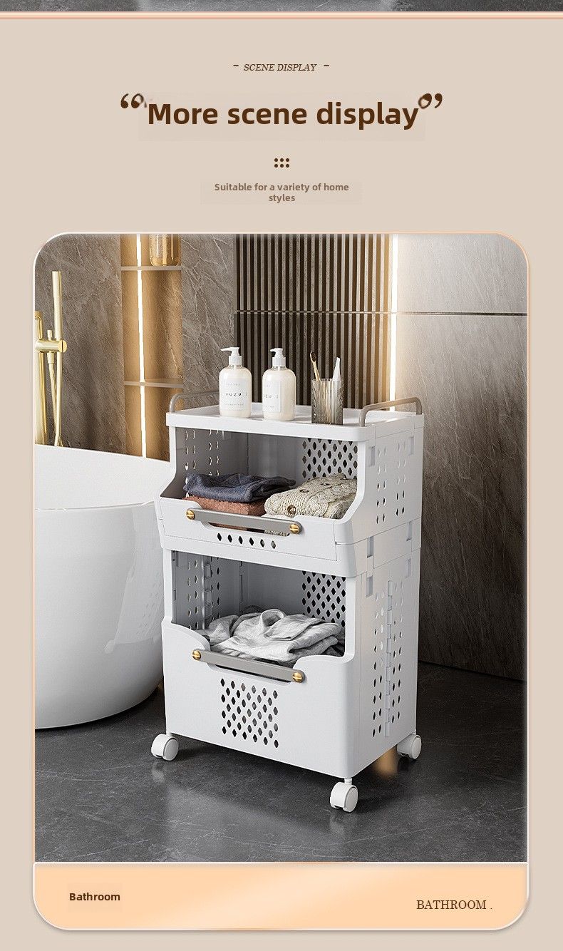 Laundry Basket Bathroom Foldable Dirty Clothes Storage Basket Wall Hanging Shelf - Discount Msrp 