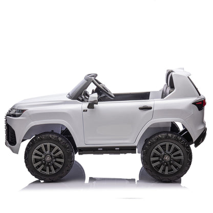 Licensed LEXUS LX600 24V Two-seater XXL Kids Ride On Car W/Parents Control,Seat width 20 inches,2WD,Four-wheel suspension,Bluetooth,MP3,Music,Power display,Speeds 1.86-3.11MPH For Kids. - Discount Msrp 