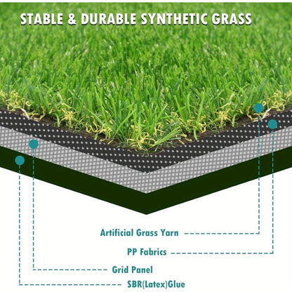 1PC- 3FTx33FT Artificial turf synthetic mat, outdoor garden lawn landscape pet turf, artificial grass carpet with drainage holes, artificial turf indoor background wall Christmas party decoration - Discount Msrp 