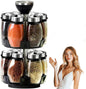 12 Glass Jar Bottles Set Revolving Spice Rack Organizer Storage for kitchen, Spice Stand Holder, Spinning Countertop Herb and Spice Rack Organizer with - Discount Msrp 