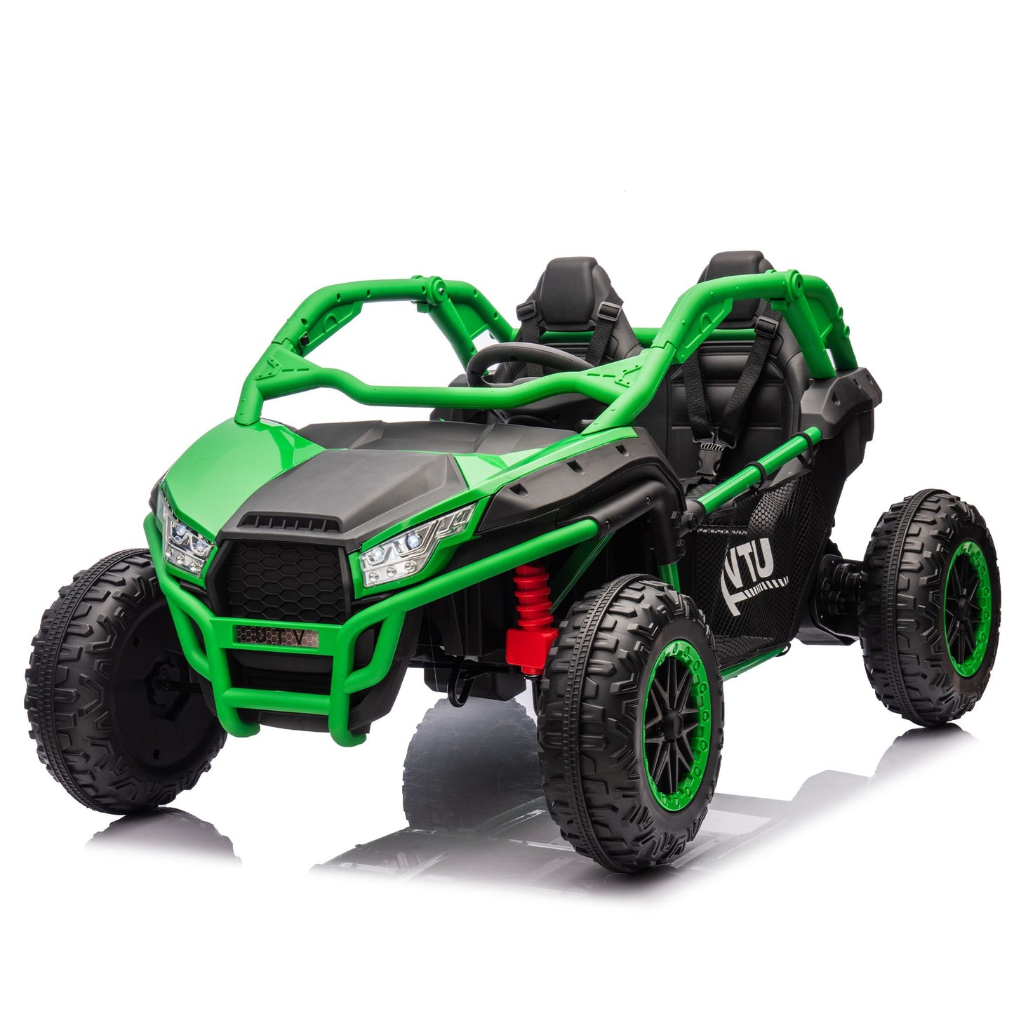 24V Two-seater Kids Ride On UTV w/Parents Control,20in seat width,400W Super high power,Four-wheel Suspension,Bluetooth,MP3,USB,LED Light,Horn,Rear storage space,Speeds 3.73-4.97MPH For Kids aged 3+. - Discount Msrp 