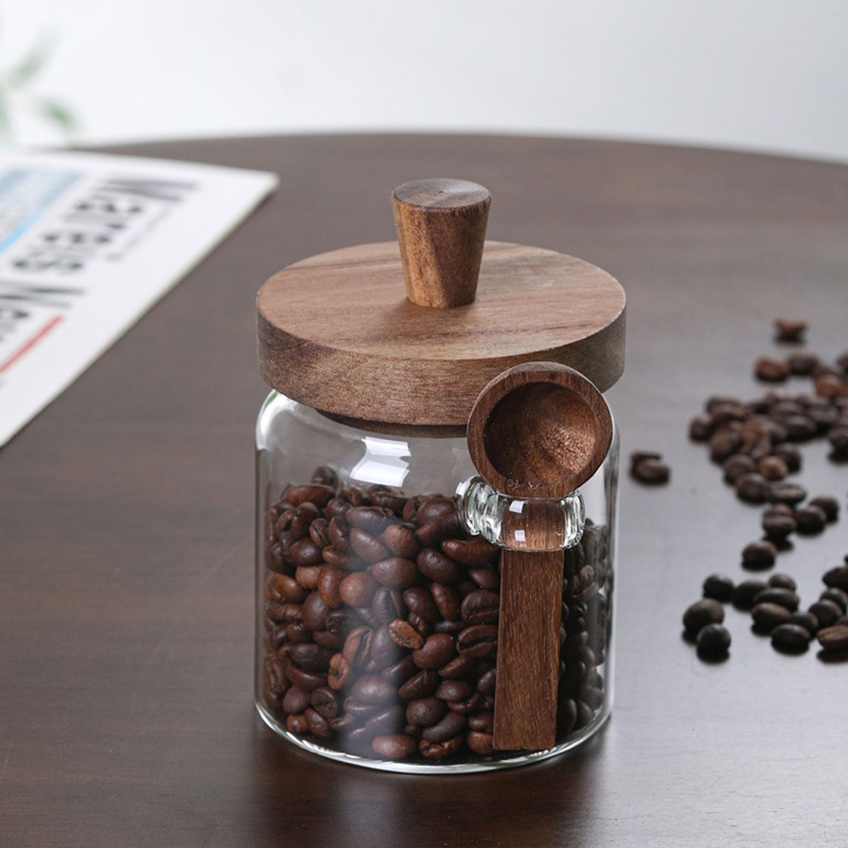 3 Pcs Glass Coffee Jars with Spoons, Candy Jars, Biscuit Jars, Storage Jars, Tea Jars, Snack Jars, Seasoning Jars, Salt Jars, Pepper Jars - Discount Msrp 