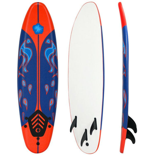 6 Feet Surfboard with 3 Detachable Fins - Discount Msrp 