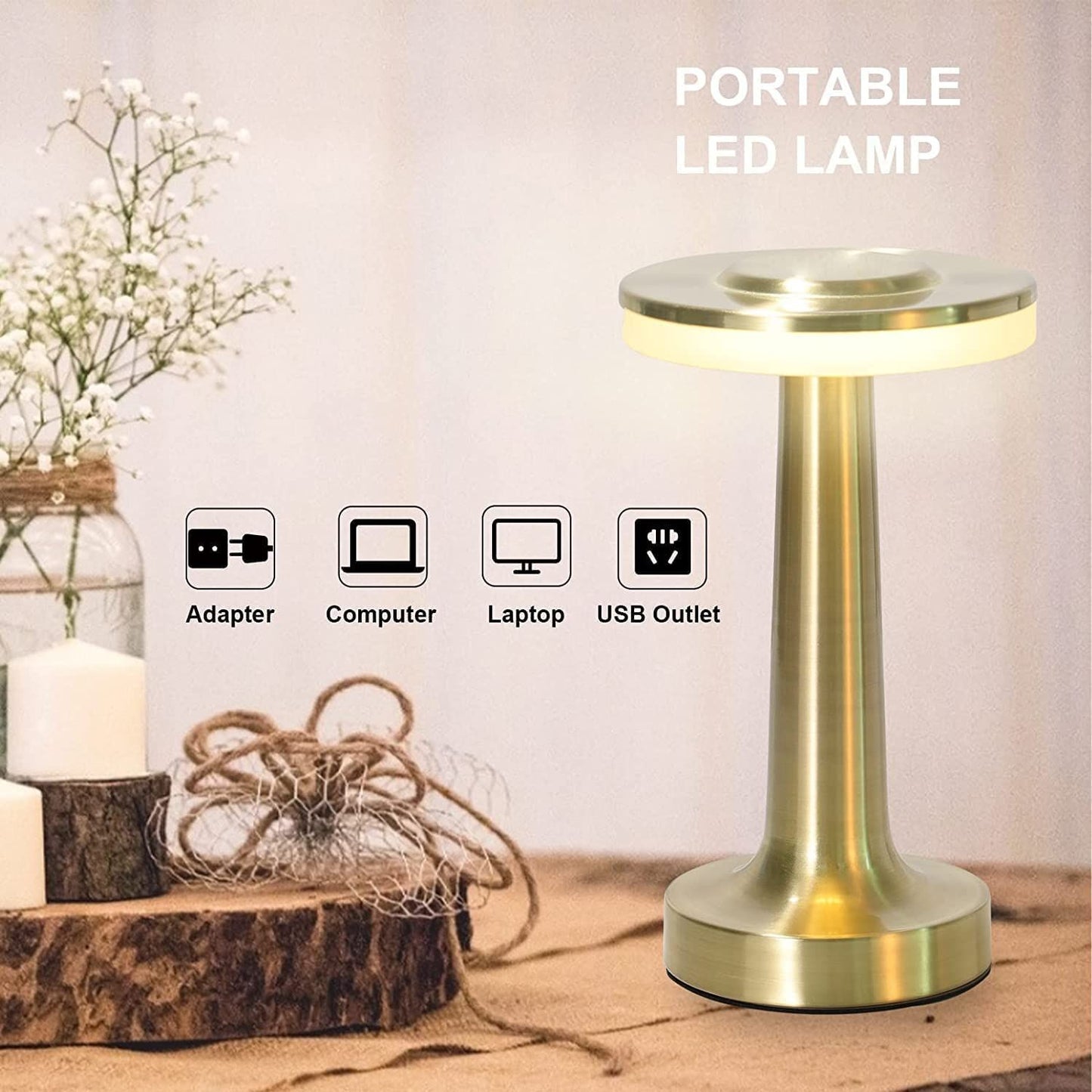 Touch Portable Cordless Desk Lamp; Table Lamp with Touch Sensor; Built-in USB Battery Port; Bedroom Bedside Light; Bar Mood Light; Dining Table - Discount Msrp 