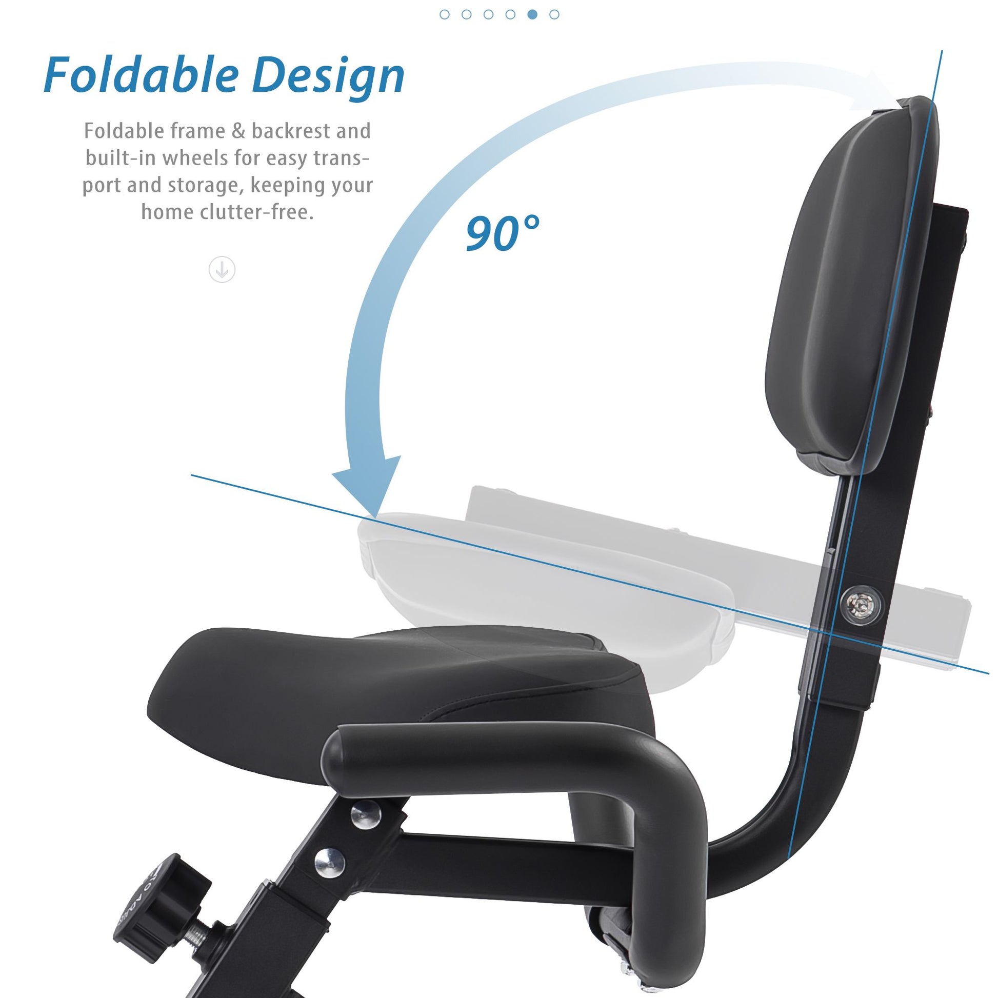 Folding Exercise Bike, Fitness Upright and Recumbent X-Bike with 16-Level Adjustable Resistance, Arm Bands and Backrest - Discount Msrp 