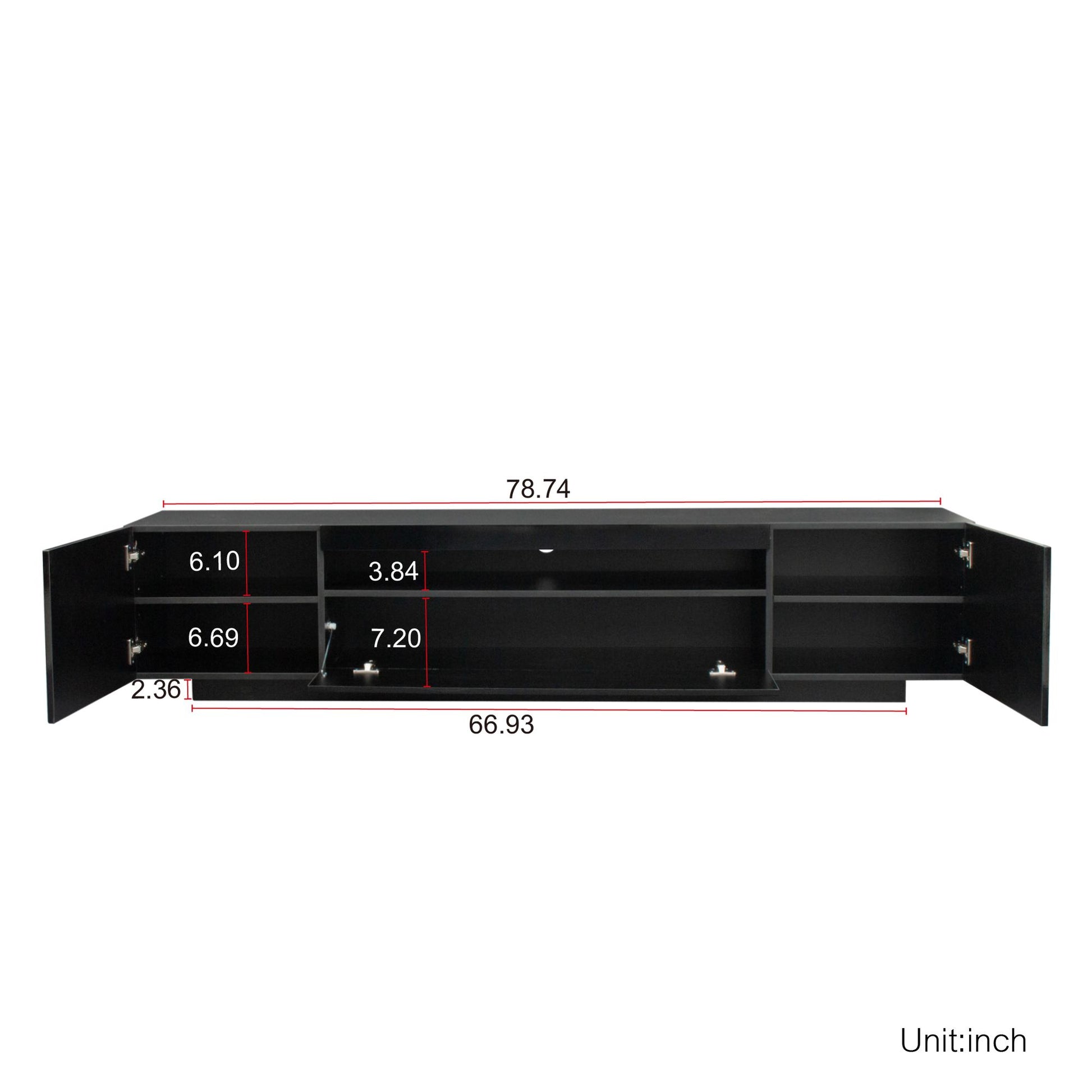 TV Cabinet Wholesale, Black TV Stand with Lights, Modern LED TV Cabinet with Storage Drawers, Living Room Entertainment Center Media - Discount Msrp 