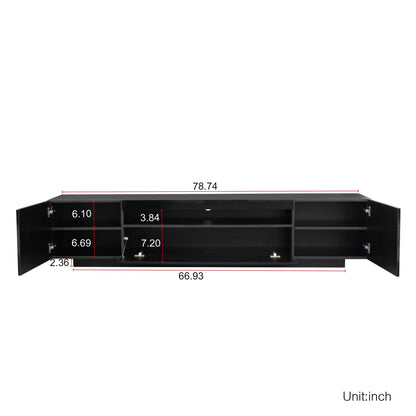 TV Cabinet Wholesale, Black TV Stand with Lights, Modern LED TV Cabinet with Storage Drawers, Living Room Entertainment Center Media - Discount Msrp 