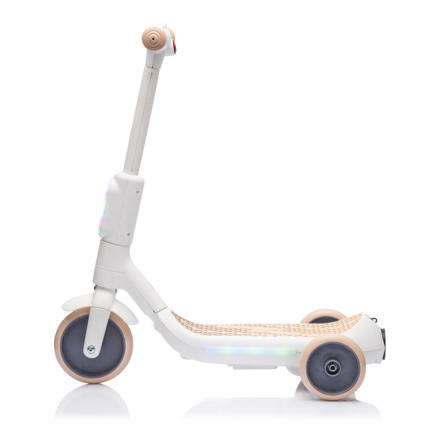 2in1 Kids Ride On Three-Wheel Electric Scooter,Tail Color Lights W/Spray,Wider Pedal,PU Wheels For Effective Floor Protection,Independent Light Switch With Music,One Button Acceleration For Kids 3+ - Discount Msrp 