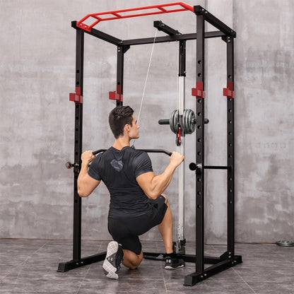 Multi-functional Power Cage,Home Adjustable Pullup Squat Rack 1000Lbs Capacity Comprehensive Fitness Barbell Rack - Discount Msrp 