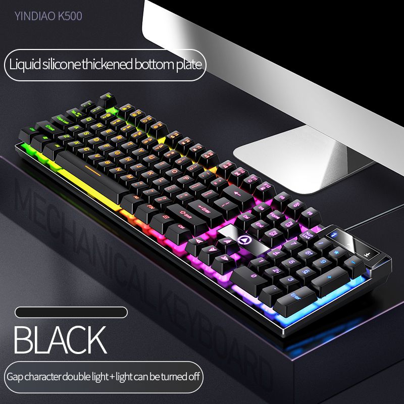 104 Keys Gaming Keyboard Wired Keyboard Color Matching Backlit Mechanical Feel Computer E-sports Peripherals for Desktop Laptop - Discount Msrp 