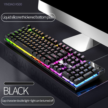 104 Keys Gaming Keyboard Wired Keyboard Color Matching Backlit Mechanical Feel Computer E-sports Peripherals for Desktop Laptop - Discount Msrp 