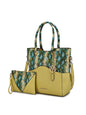 MKF Collection Iris Snake Embossed Vegan Leather Women Tote Bag with matching Wristlet Pouch by Mia k - Discount Msrp 