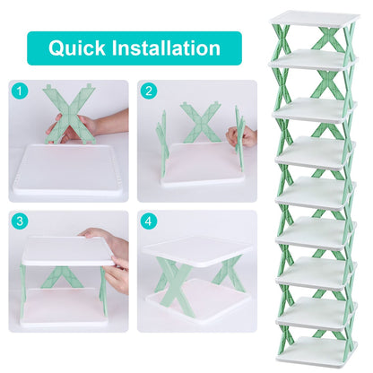 9Tier Narrow Entryway Shoe Rack Plastic Vertical Shoe Organizer Space Saving Free Standing Shoes Storage Shelf Closet Hallway - Discount Msrp 