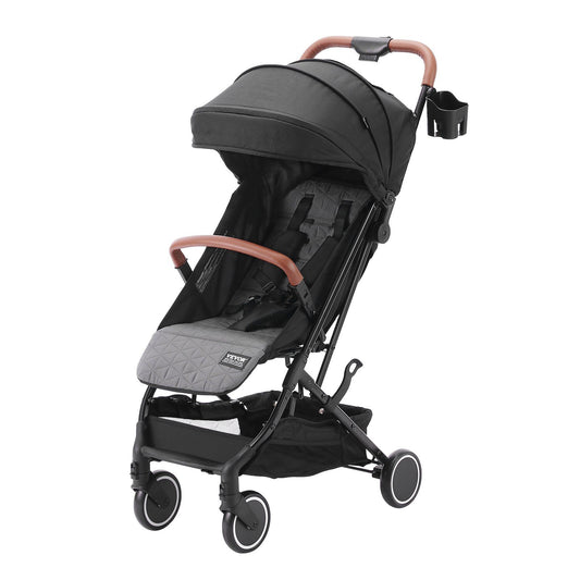 VEVOR Standard Baby Infant Stroller, Toddler Stroller with 95°-150° Adjustable Backrest & & 0/90°Adjustable Footrest & One-click Folding, Newborn Stroller with Cup Holder and Carry Bag, Black - Discount Msrp 