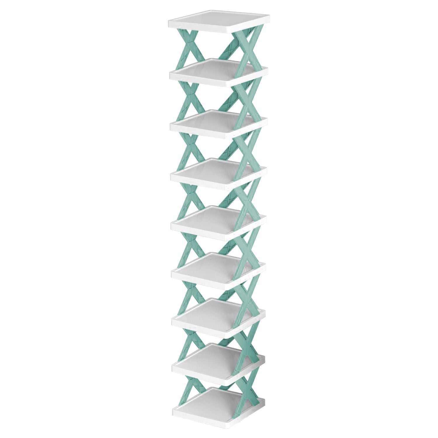 9Tier Narrow Entryway Shoe Rack Plastic Vertical Shoe Organizer Space Saving Free Standing Shoes Storage Shelf Closet Hallway - Discount Msrp 