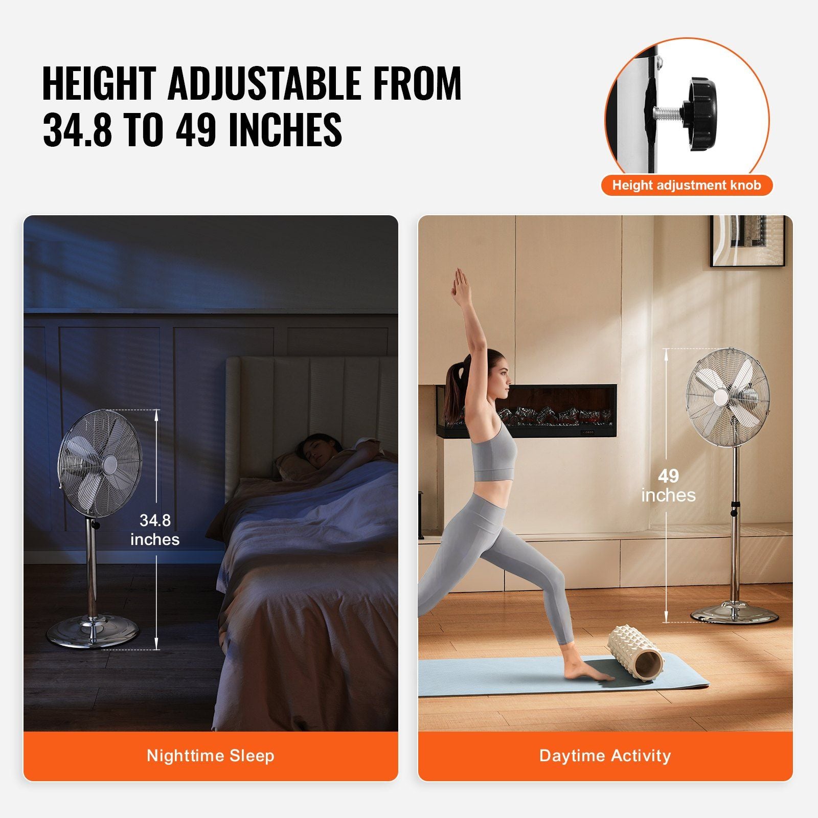 16" Industrial Pedestal Fan 3-Speed Oscillating Fan Height Adjustable Silver - Discount Msrp 