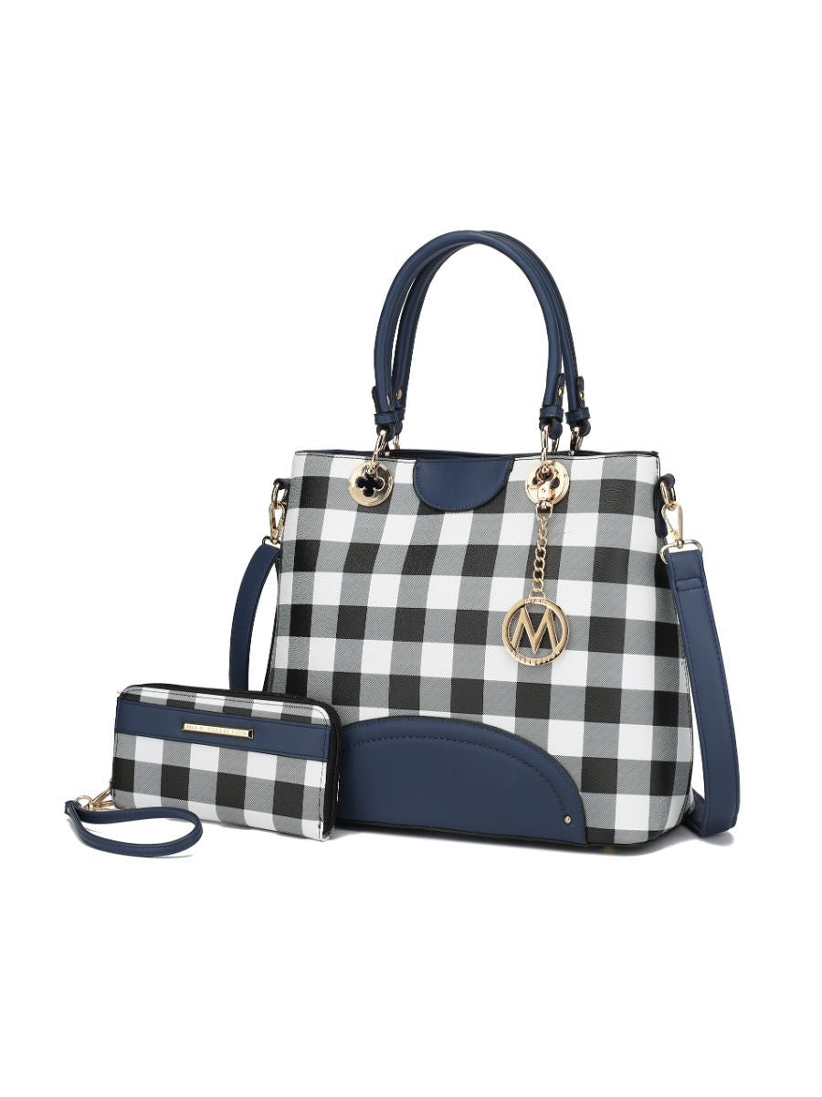 MKF Collection Gabriella Checkers Handbag with Wallet by Mia k - Discount Msrp 