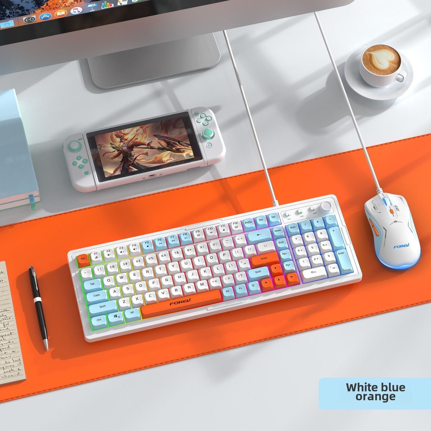 Wired luminous keyboard and mouse Q908 gaming mechanical feel game luminous suspended keyboard and mouse set - Discount Msrp 