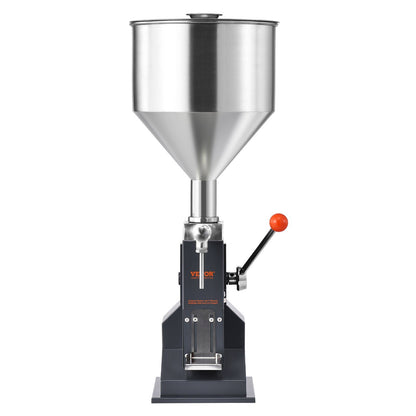 VEVOR Manual Paste Liquid Filling Machine, 5-50ml Bottle Filler, Adjustable Bottle Filling Machine, Stainless Steel Liquid Filler with Hopper for Milk Water Juice Essential Oil Shampoo Cosmetic Honey - Discount Msrp 