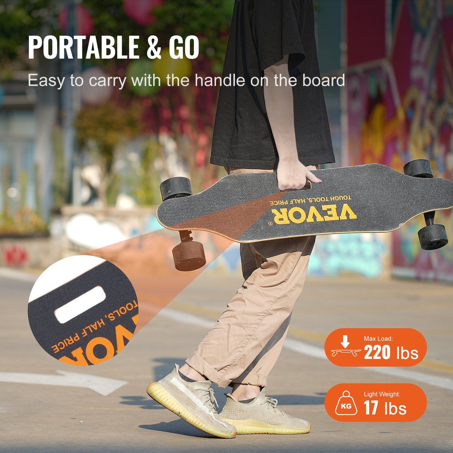 VEVOR Electric Longboard Skateboard with Control 11.2 Mile Range for Adults Kids - Discount Msrp 