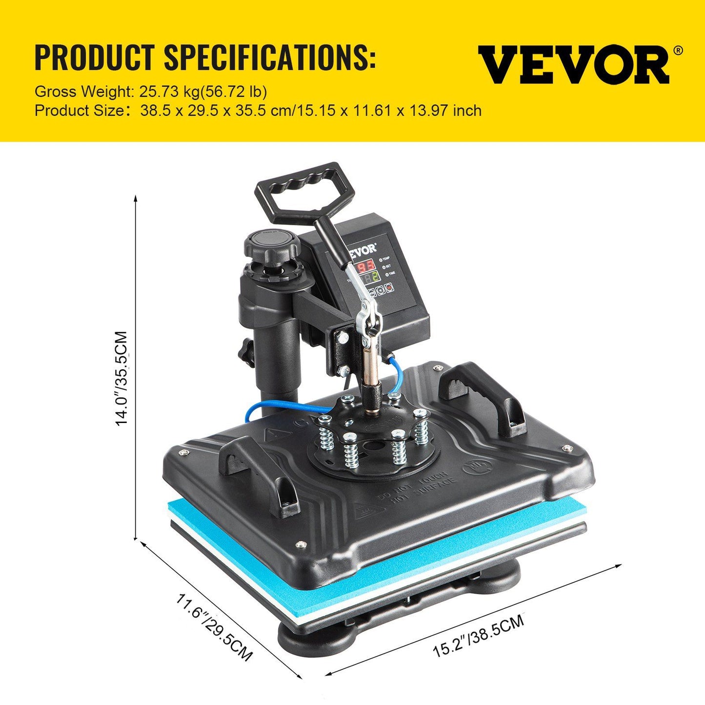 VEVOR Heat Press Machine, 12X15 Inch 6 in 1 Combo Digital Multifunctional Sublimation Heat Transfer Machine, 360 Degree Rotation Swing Away Heat Press for Printing T Shirts Hat Mug Cap Plate 1050W - Discount Msrp 