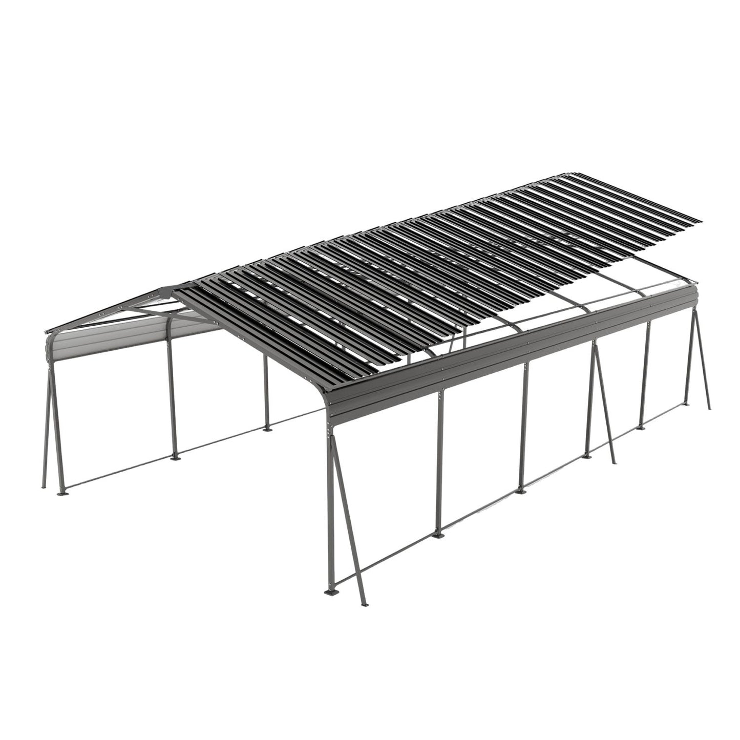 Campcraft 13 x 26.5 ft carport, 0.25mm thick, with protective film to prevent scratching, 2 pairs of adhesive gloves, 3 hooks, 12 expansion screws, 6 fixed iron pieces - Discount Msrp 