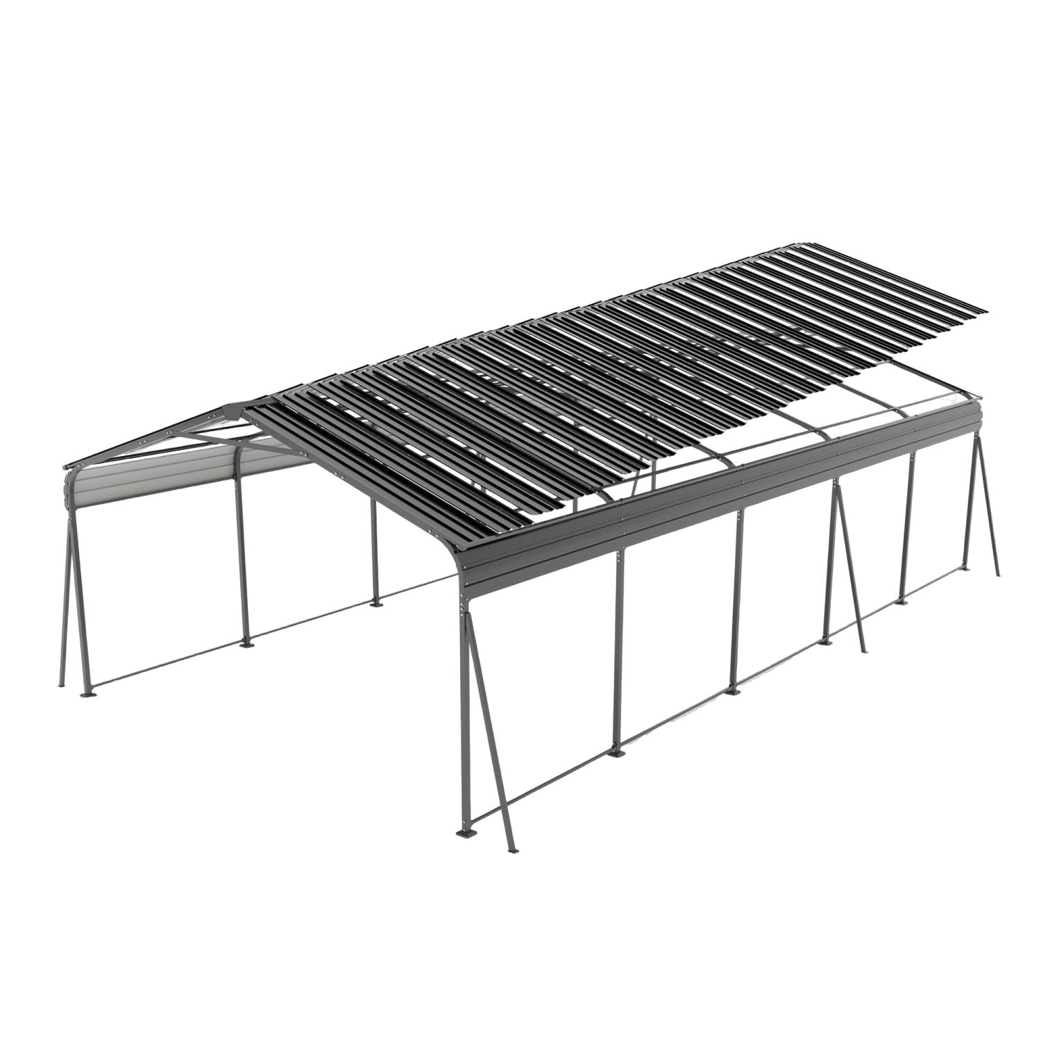 Campcraft 13 x 26.5 ft carport, 0.25mm thick, with protective film to prevent scratching, 2 pairs of adhesive gloves, 3 hooks, 12 expansion screws, 6 fixed iron pieces - Discount Msrp 