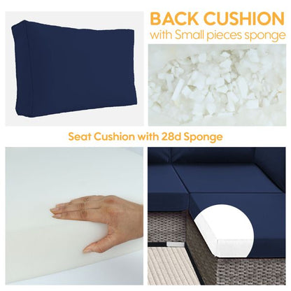 14 PCS Outdoor Cushions for Patio Furniture Replacement, Patio Furniture Cushions with Sponge, Deep Seat Patio Cushions(NAVY BLUE)[Temu is banned, can not be shipped on weekends, order carefully] - Discount Msrp 