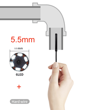 Endoscope Camera Waterproof IP67 Adjustable Soft Hard Wire 6 LEDS 7mm Automotive Endoscope Camera For Android USB Phone PC - Discount Msrp 