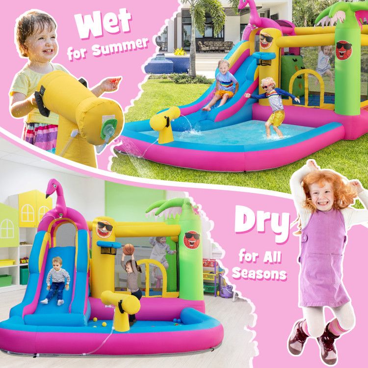 Inflatable Bounce Castle with Long Water Slide and 735W Blower - Discount Msrp 