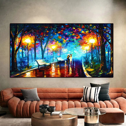 Hand Painted Night Thick Modern Canvas Oil Paintings Wall Art Abstract Landscape Pictures For Living Room Home Decoration - Discount Msrp 