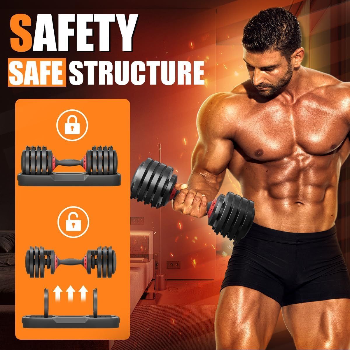 25LB 5 in 1 Single Adjustable Dumbbell Free Dumbbell Weight Adjust with Anti-Slip Metal Handle, Ideal for Full-Body Home Gym Workouts - Discount Msrp 
