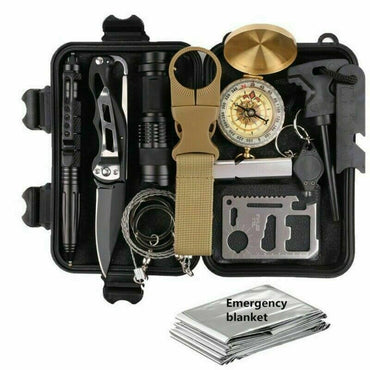 14 in 1 Outdoor Emergency Survival Gear Kit Camping Tactical Tools SOS EDC Case - Discount Msrp 
