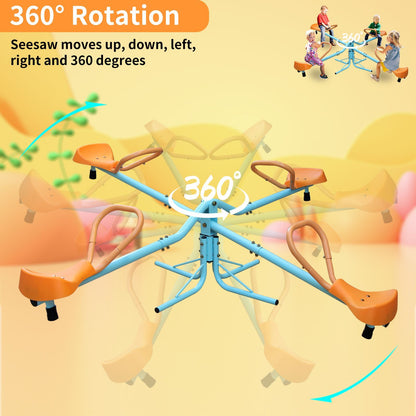 Outdoor Kids Spinning Seesaw Sit and Spin Teeter Totter Outdoor Playground Equipment Swivel Teeter Totter for Backyard - Discount Msrp 