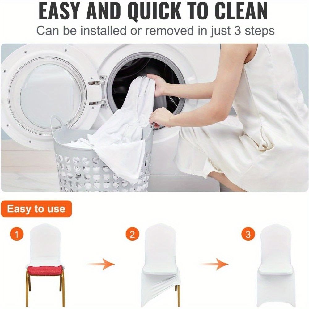 White folding chair covers - 20 elastic chair covers for wedding banquet decoration (white, 20) - Discount Msrp 