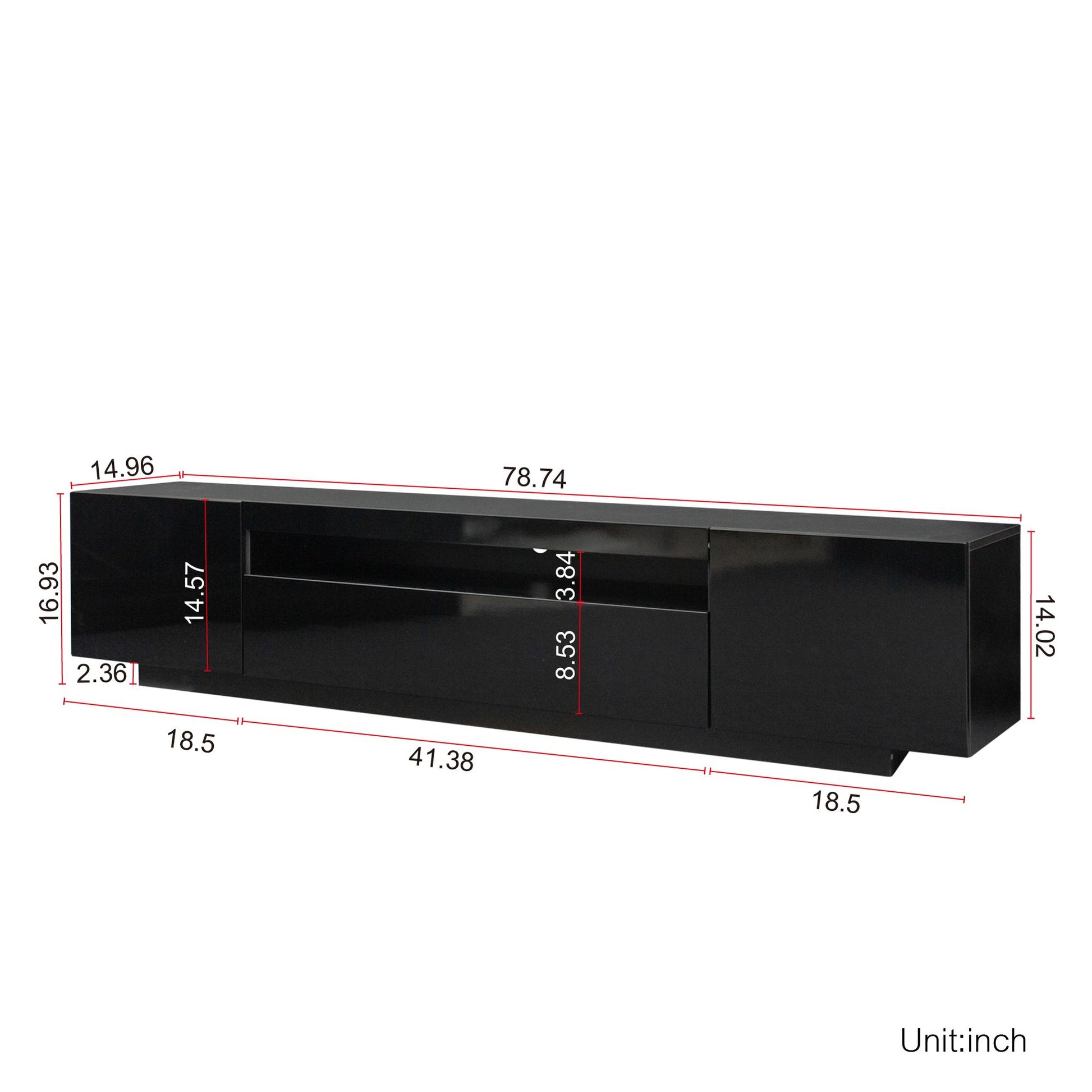 TV Cabinet Wholesale, Black TV Stand with Lights, Modern LED TV Cabinet with Storage Drawers, Living Room Entertainment Center Media - Discount Msrp 