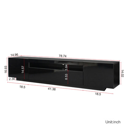 TV Cabinet Wholesale, Black TV Stand with Lights, Modern LED TV Cabinet with Storage Drawers, Living Room Entertainment Center Media - Discount Msrp 