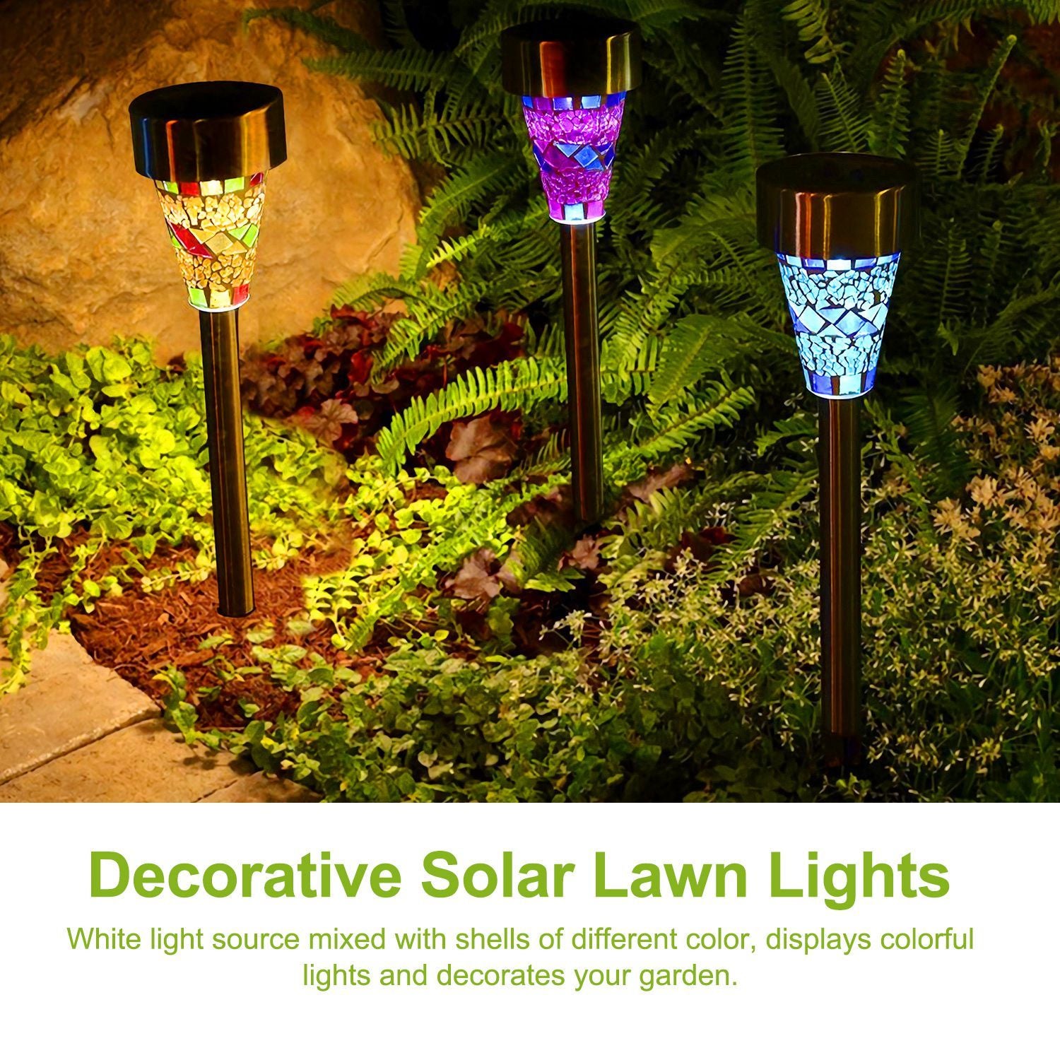 6Packs Solar Garden Lights Outdoor Solar Pathway Lights IP44 Water-resistant Landscape Lights 8Hrs Lawn Lamps for Yard Driveway Walkway - Discount Msrp 