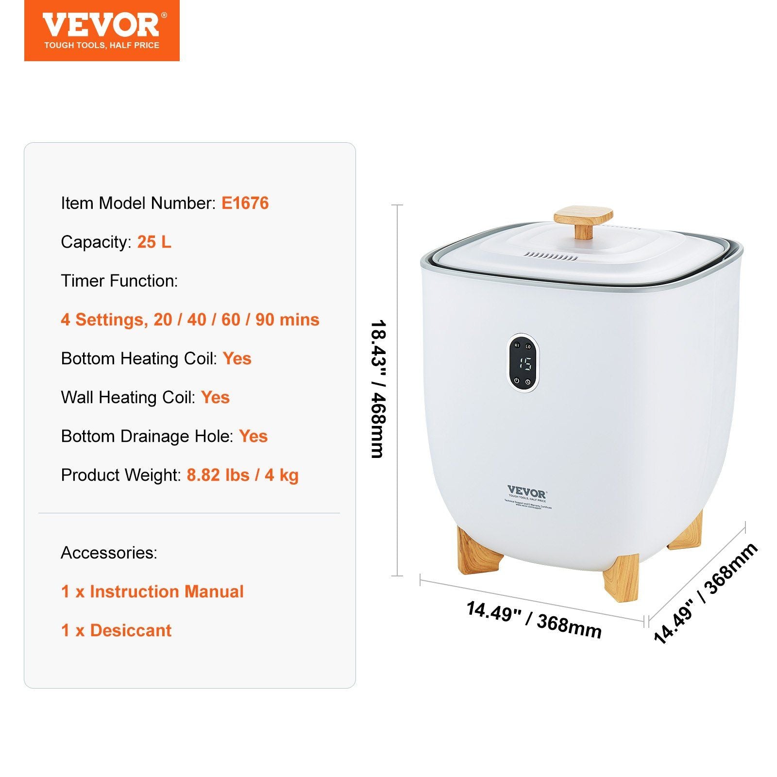 VEVOR Towel Warmer 25L, Towel Warmer Bucket with 2 Heating Modes, 20/40/60/90 Min Auto Shut Off, Bottom Heating Columns, LED Screen, Large Towel Warmer for Bathroom, Spa, Bathrobe, Blanket & Pajama - Discount Msrp 