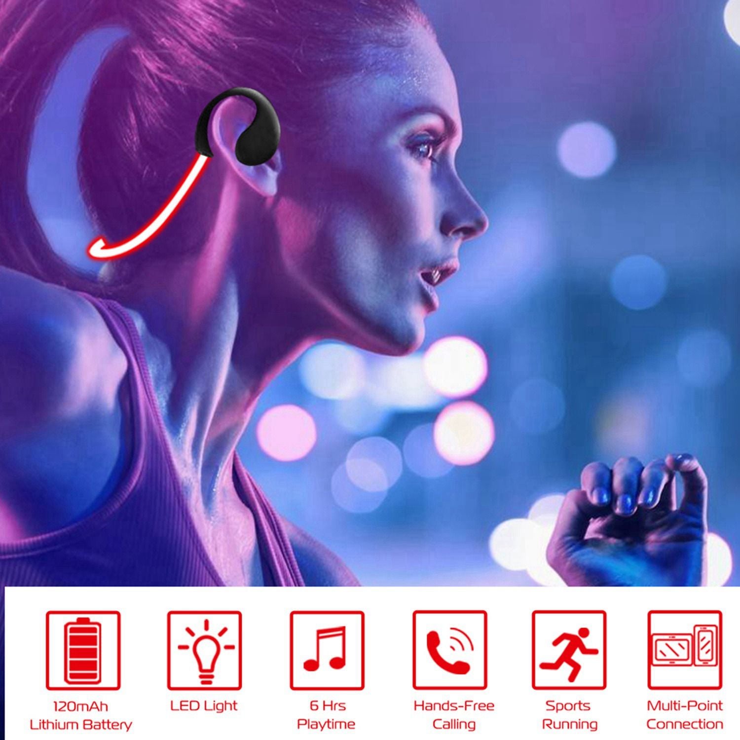 Wireless Sports Headsets Wireless V4.1 Neckband Earphones HD Stereo Sweat-proof Headphones Earbuds - Discount Msrp 
