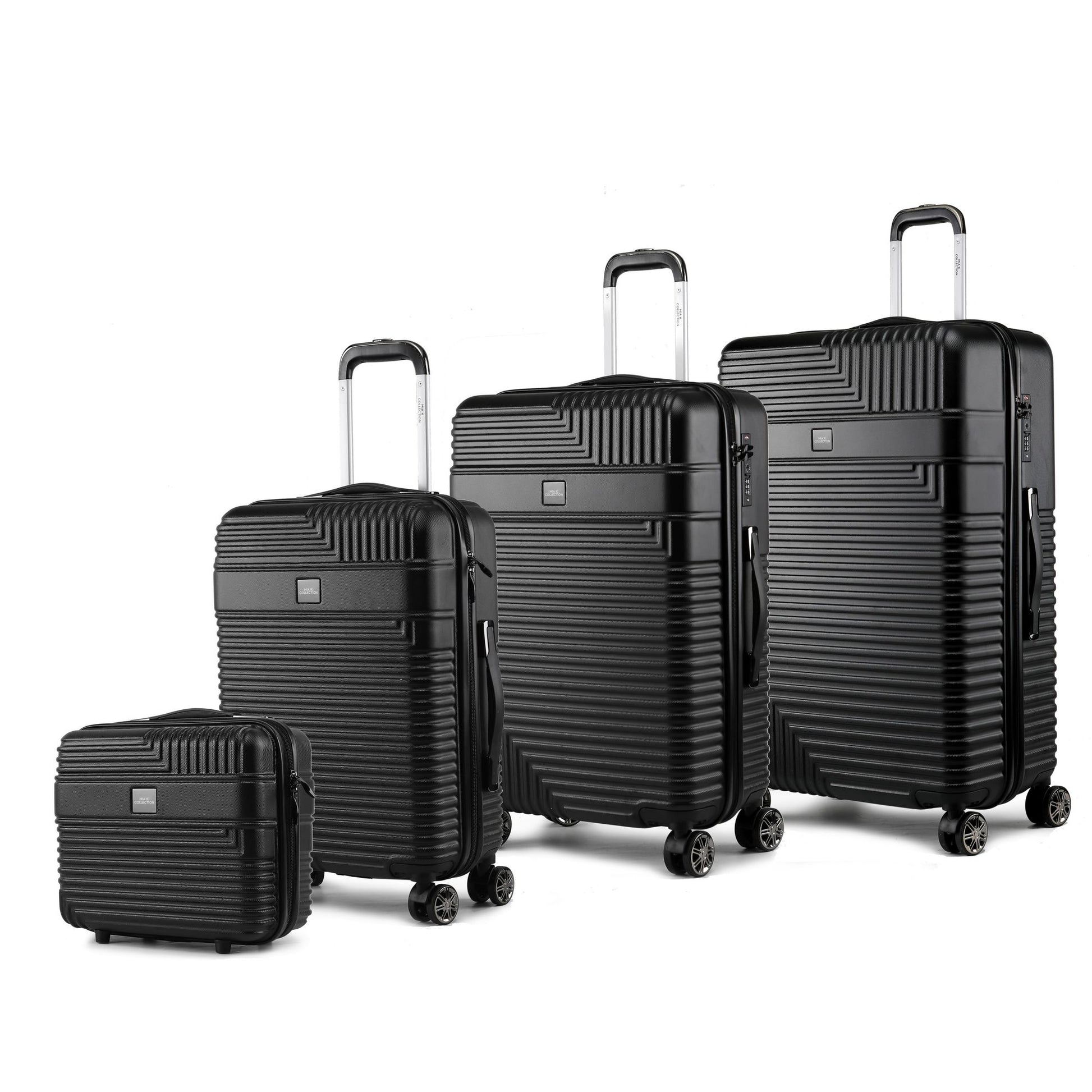 MKF Collection Mykonos Luggage Set- Extra Large Check-in, Large Check-in, Medium Carry-on, and Small Cosmetic Case by Mia K - Discount Msrp 