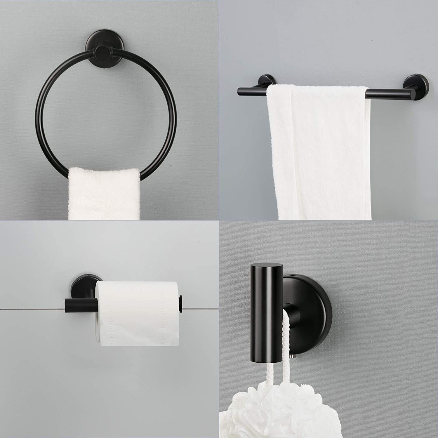 6 Piece Stainless Steel Bathroom Towel Rack Set Wall Mount RT - Discount Msrp 