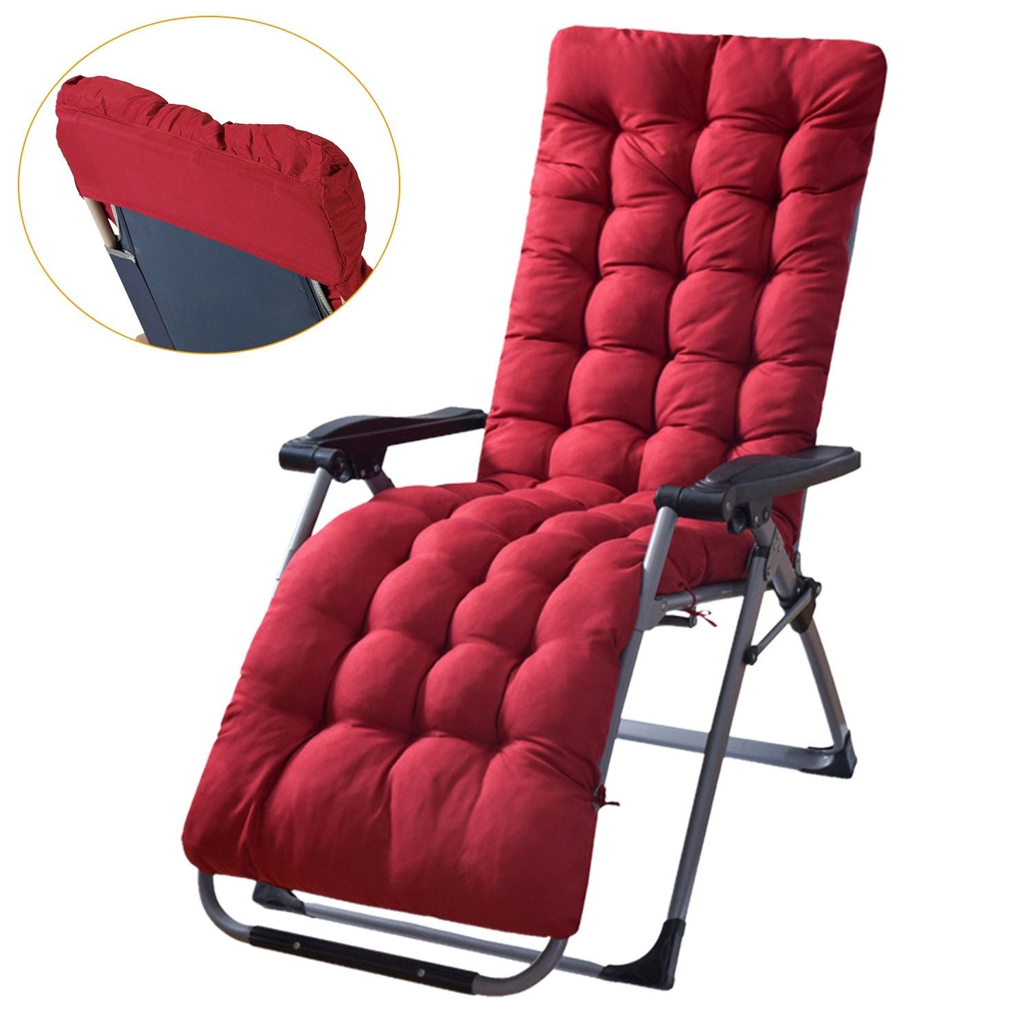 67x22in Chaise Lounger Cushion Recliner Rocking Chair Sofa Mat Deck Chair Cushion - Discount Msrp 