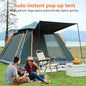 Muti-Person Outdoor Automatic Quick Opening Camping Tent with Mesh Windows. Made of Oxford Fabric, Comes with Portable Bag & Moisture - Proof Mat. Ideal for Family Camping, Fishing, Hunting - Discount Msrp 