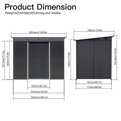 Metal garden sheds 6ftx8ft outdoor storage sheds Acrylic Total - Discount Msrp 