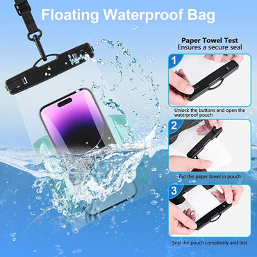 HAISSKY 2Pack Wave Design Large Capapcity Waterproof Phone Bag Swimming Surfing Earphone Cards Passport Keys Storage Pouch - Discount Msrp 