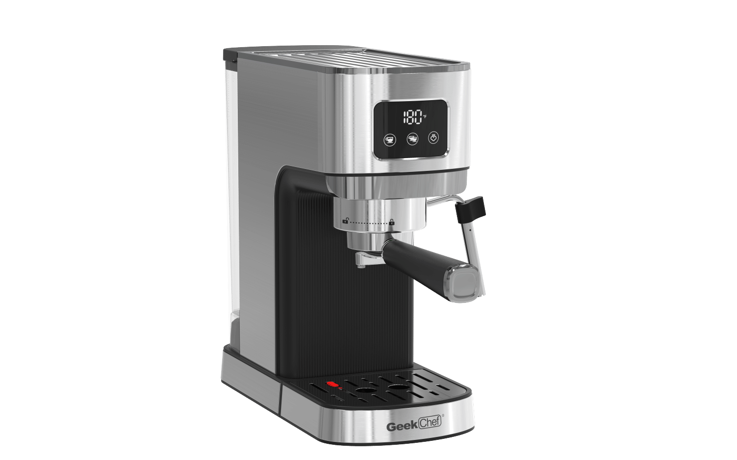 Geek Chef Espresso Machine, Cappuccino & Latte Machine with ESE POD Filter & Milk Frother Steam Wand, Accurate Temperature & Time Control, Compact Coffee Machine for Home,Stainless Steel - Discount Msrp 